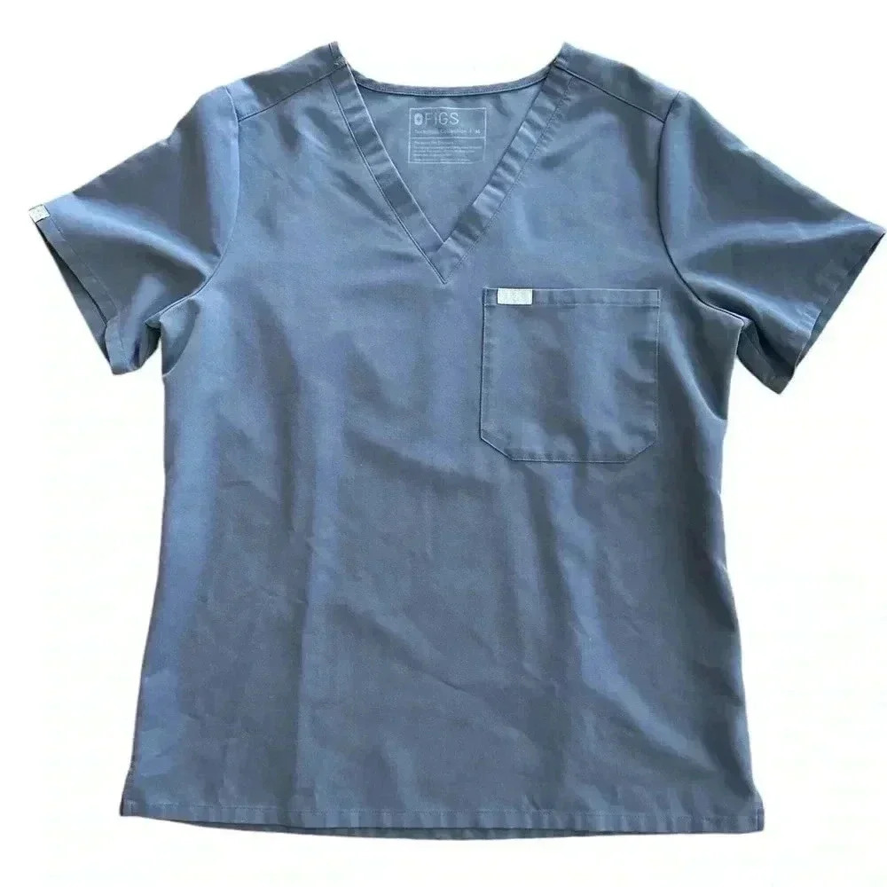 Figs Scrub Top Technical Collection Womens Medium Gray Nurse Medical